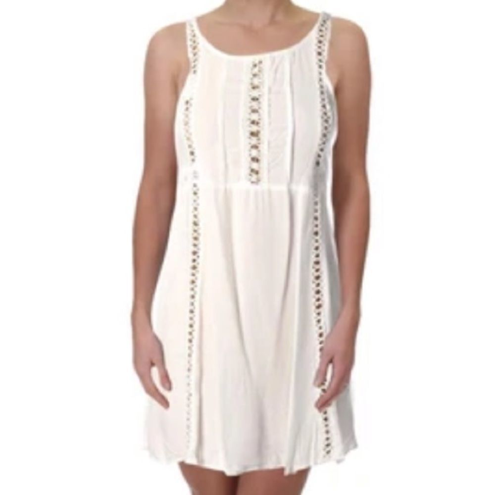 NWT Aqua Crochet Detaild Mini White Dress